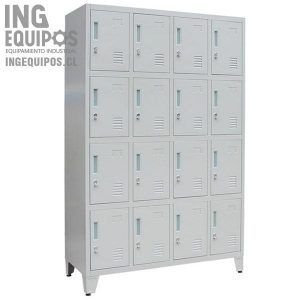 Locker Metálico, 4 Cuerpos, 16 Puertas L400-4