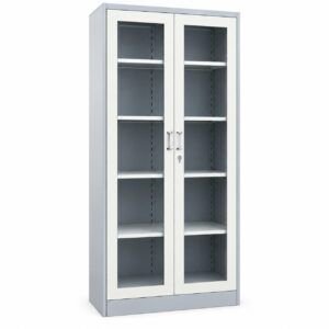 Vitrina metálica de 2 puertas con vidrio