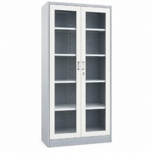 Vitrina metálica de 2 puertas con vidrio