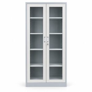 Vitrina metálica de 2 puertas con vidrio vista frontal