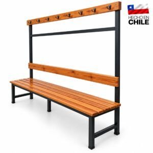 Banca para Camarín con Perchero y Respaldo 1.50 Metros