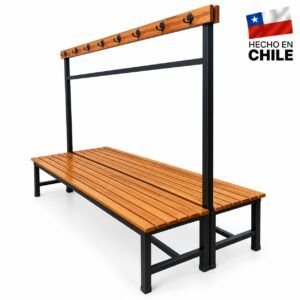 Banca Doble para Camarín con Perchero 1.50 Metros