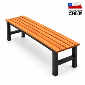 Banca para camarín 1 metro de madera y metal, hecho en Chile