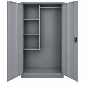 Mueble metálico para productos de aseo con interior abierto