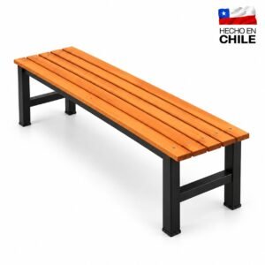 Banca para camarín 1,5 metros de madera y metal, fabricación chilena