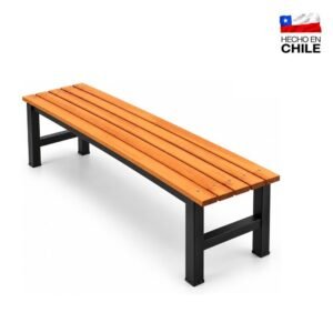 Banca para camarín de 1,5 metros en madera y estructura metálica Ingequipos