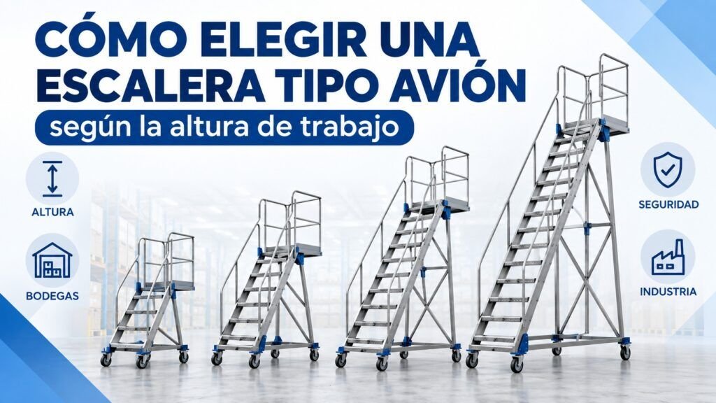 Cómo elegir una escalera tipo avión según la altura de trabajo