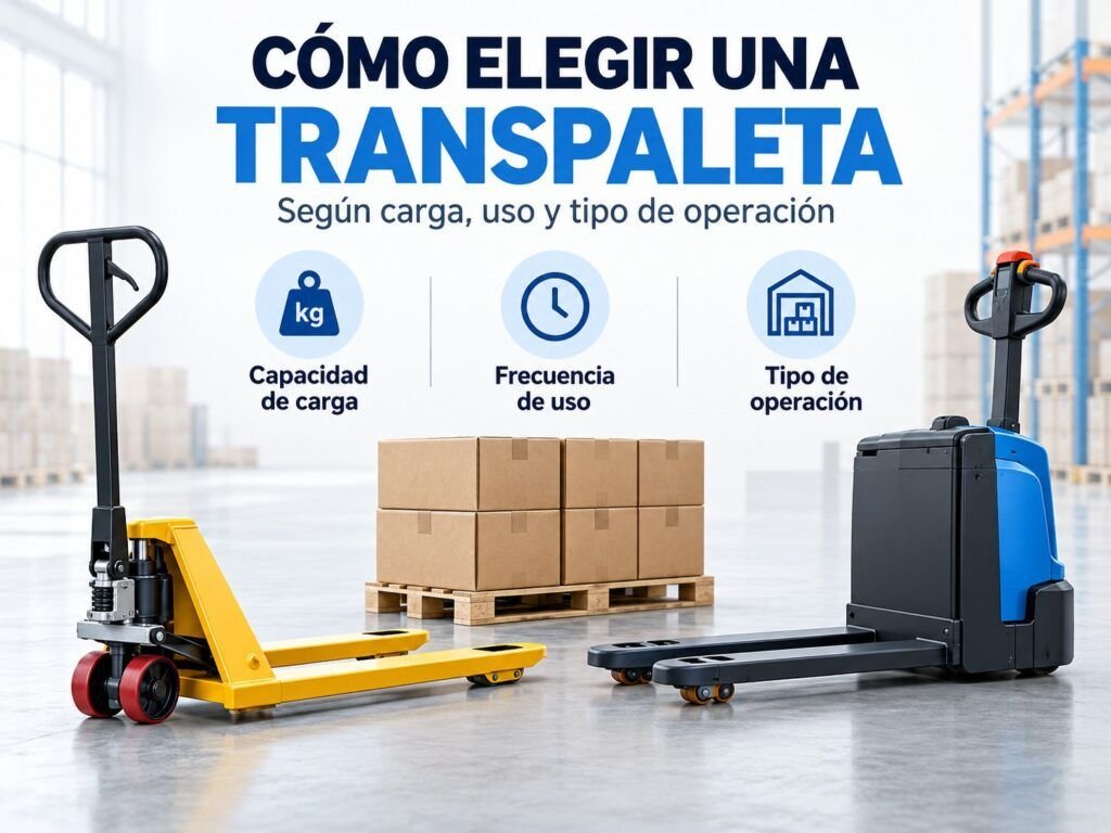 Cómo elegir una transpaleta según carga, frecuencia de uso y tipo de operación