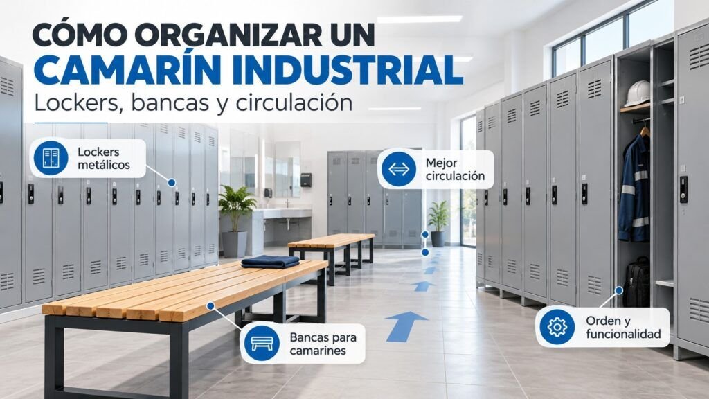 Cómo organizar un camarín industrial con lockers, bancas y buena circulación