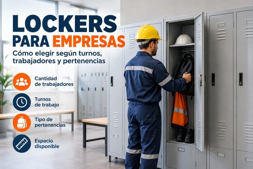 Lockers para empresas según cantidad de trabajadores, turnos, pertenencias y espacio disponible