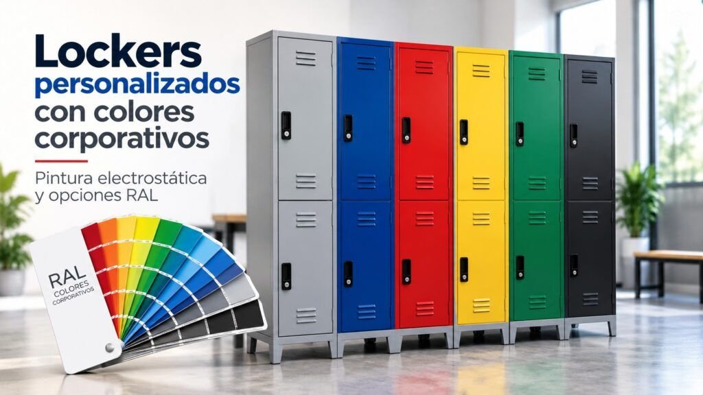 Lockers personalizados con colores corporativos y pintura electrostática RAL