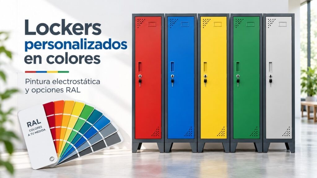 Lockers personalizados en colores con pintura electrostática y opciones RAL