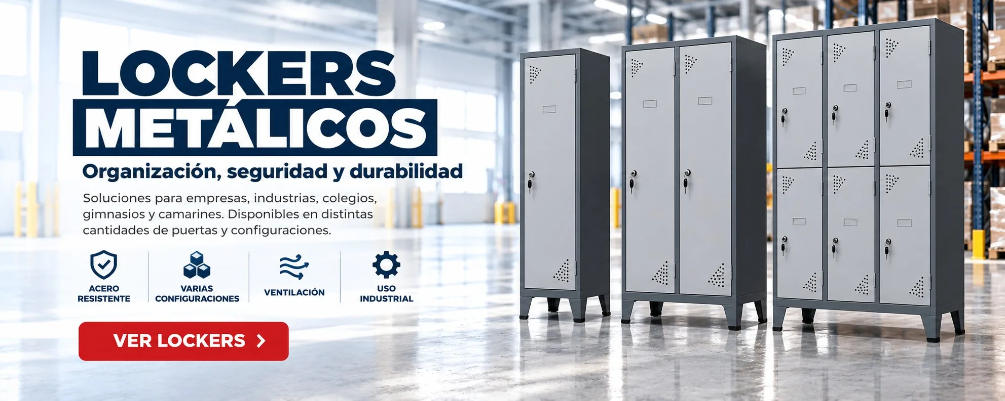 Lockers metálicos para empresas, industrias, colegios, gimnasios y camarines